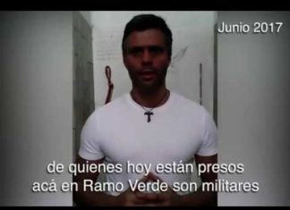 Leopoldo López invita a las Fuerzas Armadas a rebelarse ante la represión
