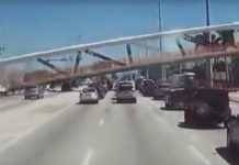 Un conductor grabó la caída del puente de Miami