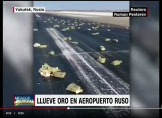 Llueve oro en Rusia: 9 toneladas cayeron en un aeropuerto de Siberia