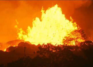 Una bomba de lava del volcán Kilauea le rompió la pierna a este hombre en dos y lo quemó
