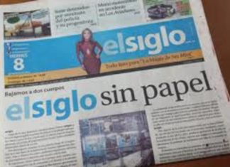 Diario El Siglo circulará cuatro días a la semana por falta de papel