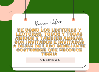 DE CÓMO LOS LECTORES Y LECTORAS, TODOS Y TODAS AMIGOS Y TAMBIÉN AMIGAS, SON INVITADOS E INVITADAS A DEJAR DE LADO SEMEJANTE COSTUMBRE QUE PRODUCE TIRRIA por -Roger Vilain- X: @rvilain1 #Cultura